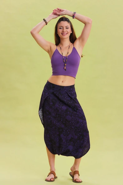 Düşük Lastikli Bel Etek Pantolon