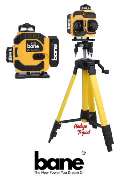 Tripod Hediyeli Dijital Göstergeli 16 Köşeli 360 Derece Kumandalı Çizgi Hizalama Lazer Seviye Cihazı - 3