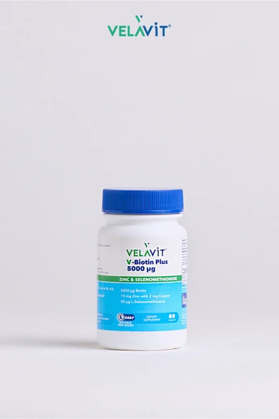 VELAVİT V-Biotin Plus 5000mcg Takviye Edici Gıda 60 Tablet - 3