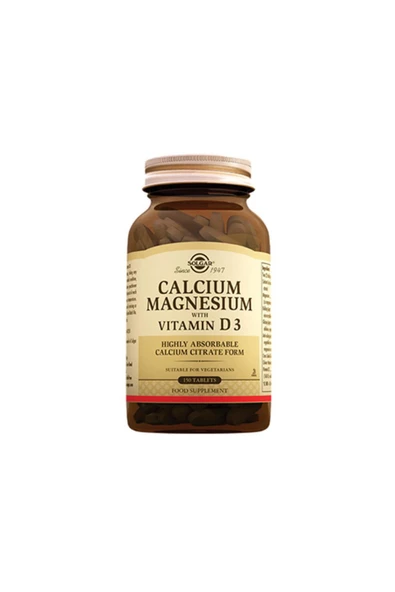 SOLGAR Calcium Magnesium Vitamin D3 150 Tablet