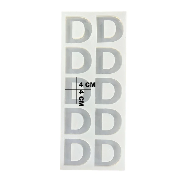 Epoksi Çoklu Silikon Kalıp D Harfi Anahtarlık Reçine Seri Döküm Kalıbı 4 CM 10 Lu - 3