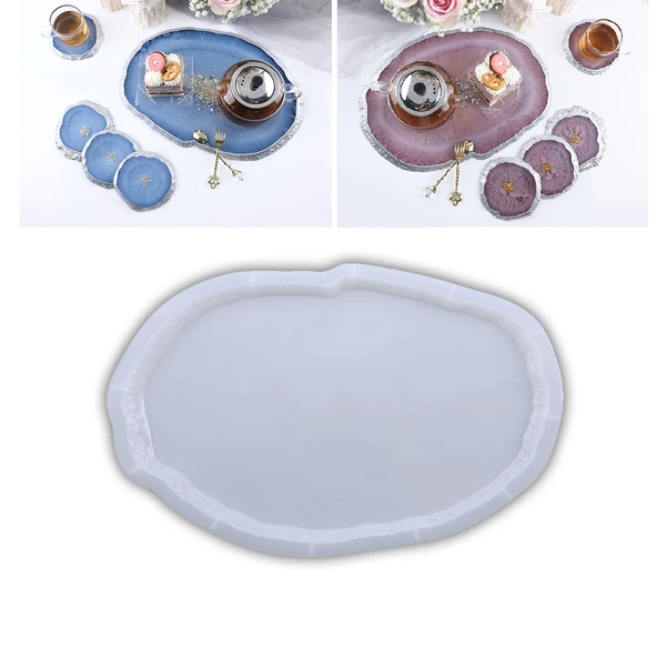 Epoksi Büyük Kristal Köşeli Tepsi Kalıbı 36.3x26.8 CM