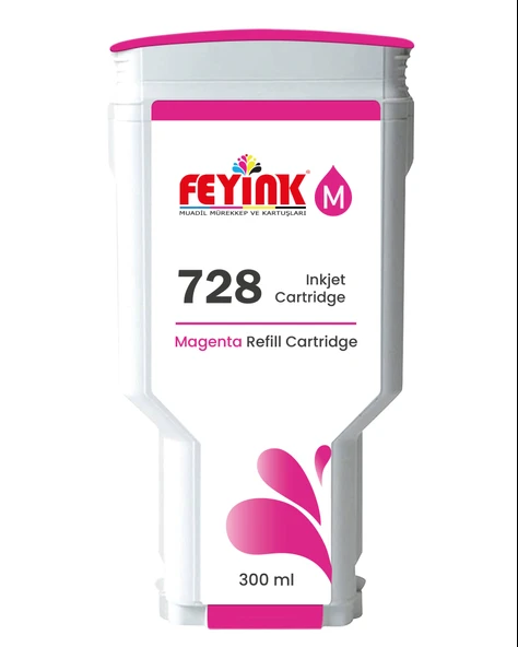 Feyink HP 728 Magenta 300 ml. Kırmızı  Orijinal Mürekkep Dolumlu Feyink Kartuş ürün görseli