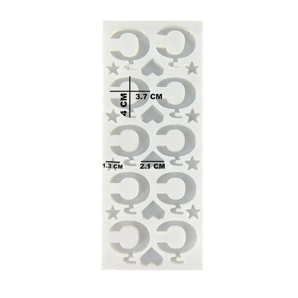 Epoksi Çoklu Silikon Kalıp Ç Harfi Anahtarlık Reçine Seri Döküm Kalıbı 4 CM 10 Lu - 3