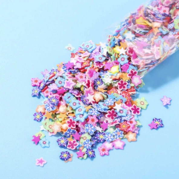 Karışık Glitter Doldu Malzemesi  Epoksi Reçine Dolgusu Figür 5 GR  Yıldız Modelleri