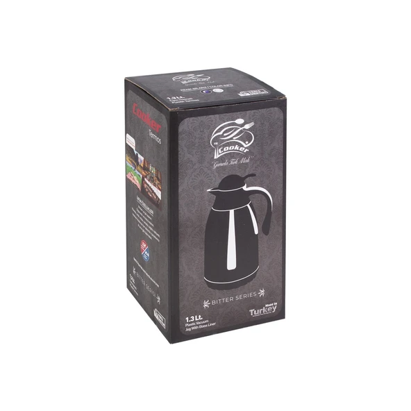 COOKER CKR2047 CAM TERMOS 1.3 LT. SİYAH - 2
