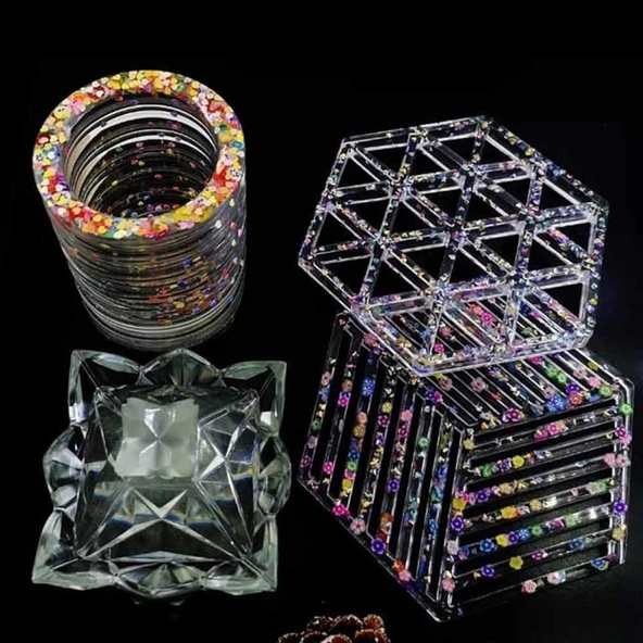 Karışık Glitter Harf Epoksi Reçine Harfleri 5 GRAM  Metalik Gold - 3