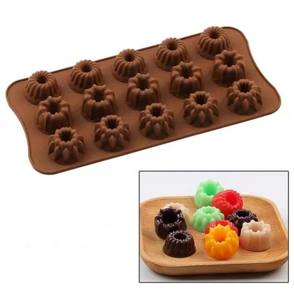 Silikon Kek Kalıp Minik Donut Kalıbı Şeker Hamuru Jelibon Silikon Kalıbı - 4