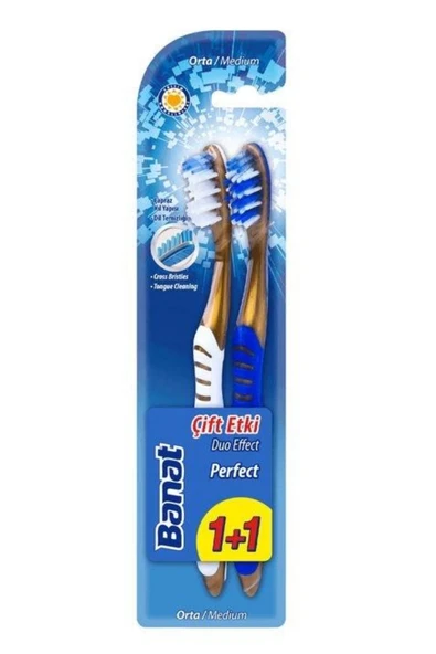 Banat Perfect Çift Etkili Diş Fırçası 2'li Set