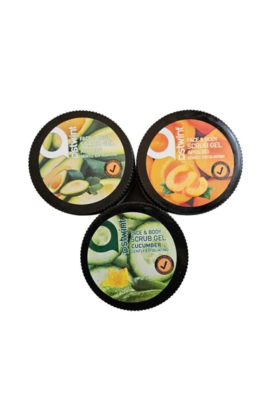 Ostwint Face&Body Scrub Peeling Gel 300ml 3 Çeşit (Kayısı, Avocado, Salatalık)