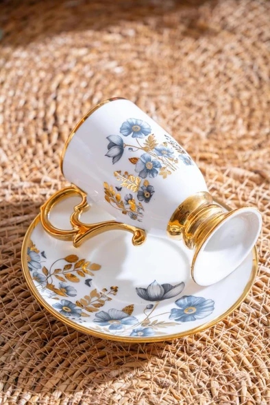 Acar KAI-07518 Parlin Siyah 6lı Kahve Fincan Takımı - 2