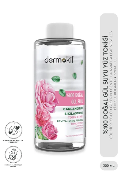 Dermokil %100 Doğal Gül Suyu Canlandırıcı Sıkılaştırıcı Tonik