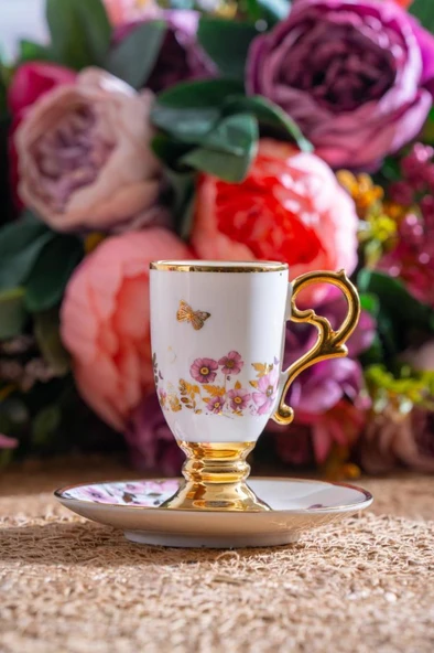 Acar KAI-07518 Parlin Pembe 6lı Kahve Fincan Takımı - 2