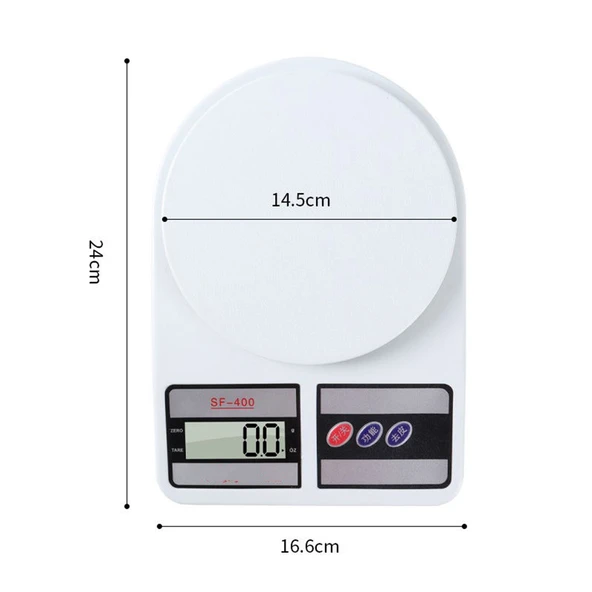 Plastik Dijital Hassas Terazi LCD Ekran Pilli Maksimum 10 kg Tartım Mutfak Tartısı Ölçüm Pil Dahil - 5