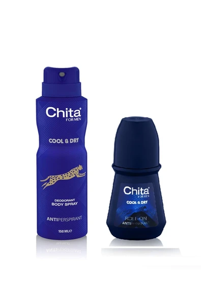 Chita Cool Dry For Men Deodorant 150 ML+ Roll on 50 ML Set