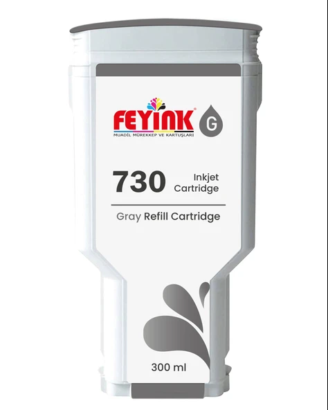 Feyink  HP 730 Gray (G) Orijinal Mürekkep Dolumlu Feyink Kartuş 300 ml Gri - 1