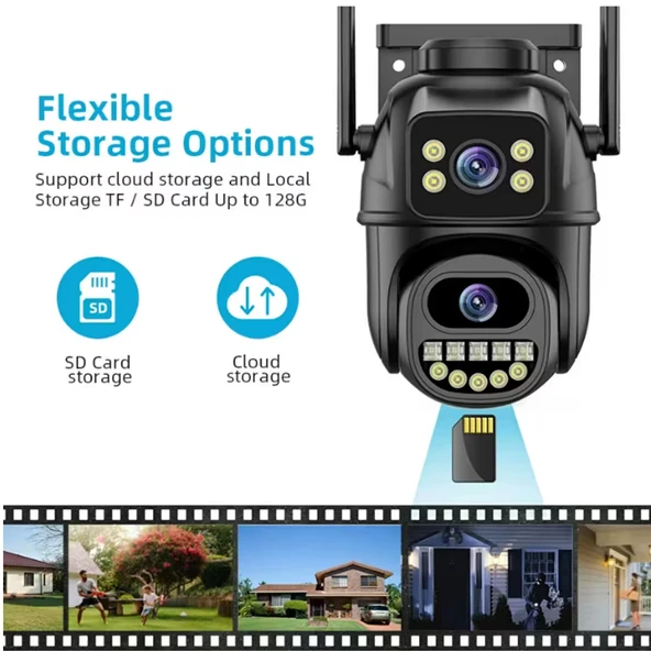 CMR64 Kablosuz güvenlik IP kamera 4K 8MP HD çift Lens Hareket Algılayıcı Akıllı Sensörlü Güvenlik Kamerası - 4