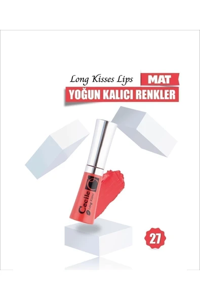Cecile Long Kisses Lipgloss Kalıcı Mat Ruj 27 Pinky Red 8698438602884