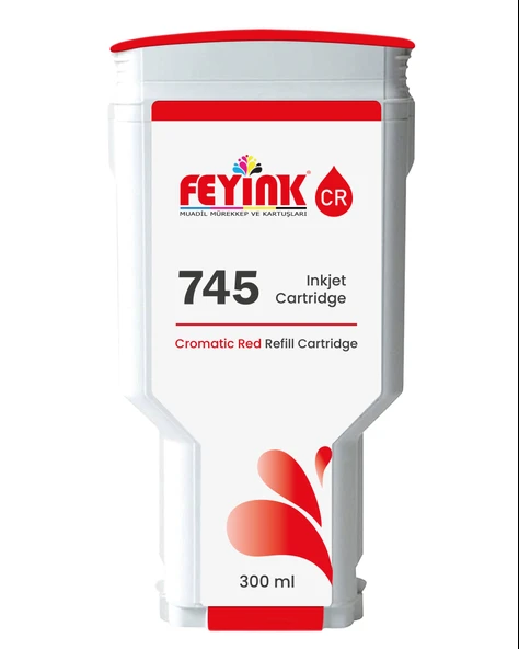 Feyink HP 745 Chromatic Red (CR) Orijinal Mürekkep Dolumlu Feyink Kartuş 300 ml Kromatik Kırmızı ürün görseli