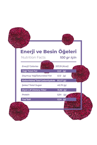 Anamour Natural Ejder Meyvesi Kurusu - Cips Ejder Meyvesi (Şekersiz) - Kuru Meyve Kıtırı 75 Gram - 3