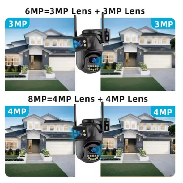 CMR64 Kablosuz güvenlik IP kamera 4K 8MP HD çift Lens Hareket Algılayıcı Akıllı Sensörlü Güvenlik Kamerası - 5