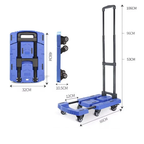 Balatlı Katlanabilir ve Ayarlanabilir Taşıma Arabası 200 kg - 3