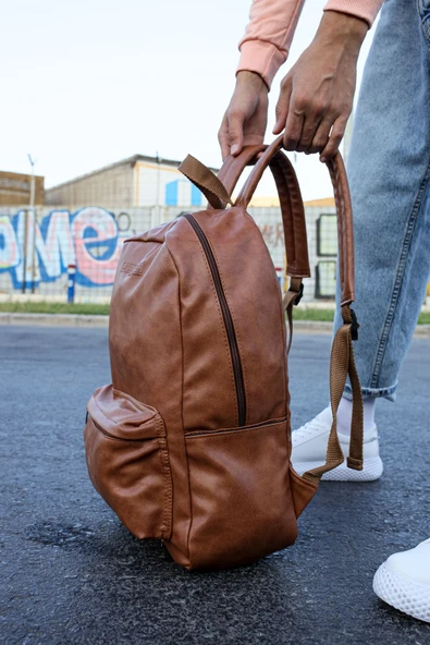 CNT006 Cilt Deri Erkek Sırt Çantası TABA - 3