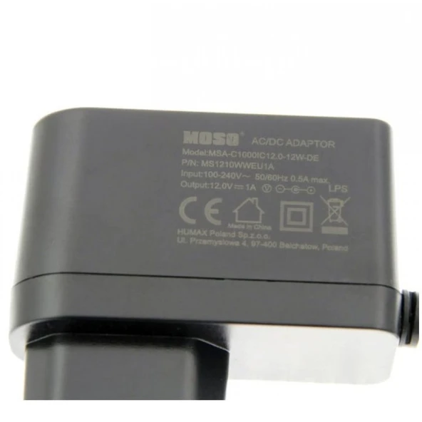 Moso 12V 1A Modem ve Arduino Uyumlu Plastik Kasa Priz Tipi Adaptör MSP-C1000IC12.0-12W-DE - Resim 5
