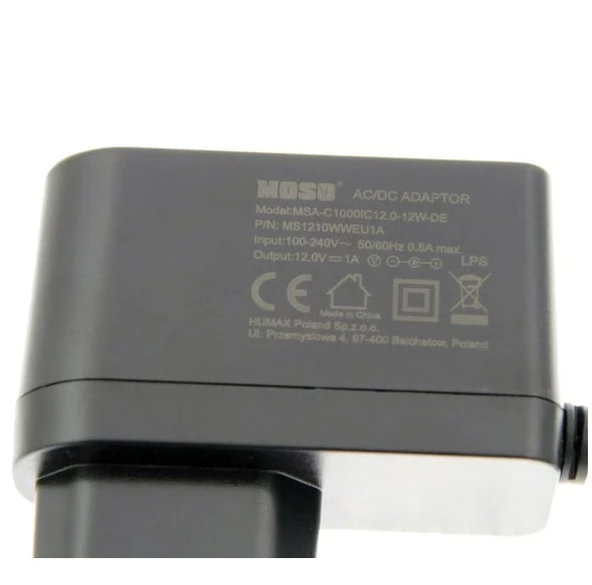 Moso 12V 1A Modem ve Arduino Uyumlu Plastik Kasa Priz Tipi Adaptör MSP-C1000IC12.0-12W-DE - Resim 3