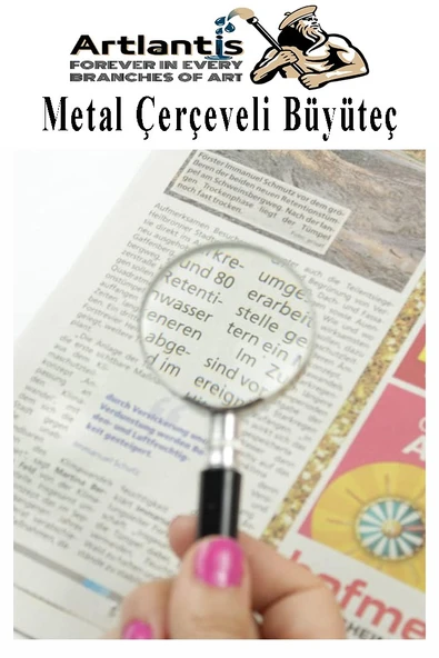 Metal Büyüteç 90 mm 1 Adet 6x Plastik Sap Çerçeveli 9 cm Büyüteç Merçek Okul Büro Ofis Krom Kaplama Büyüteç - 4