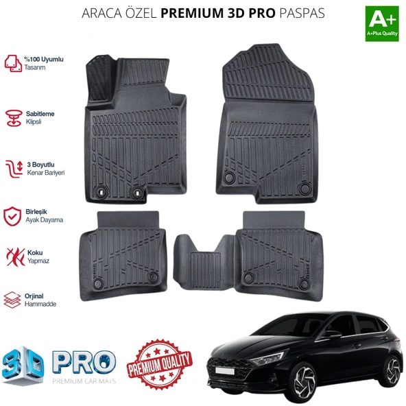 HYUNDAİ İ20 ARACA ÖZEL 3D PASPAS 2020 2021 2022 2023 2024 ürün görseli 1