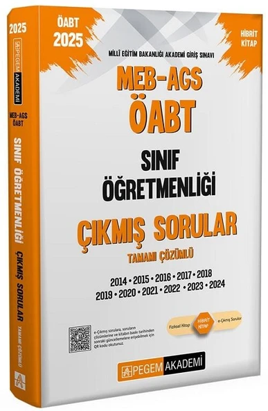 Pegem 2025 ÖABT MEB-AGS Sınıf Öğretmenliği Çıkmış Sorular Çözümlü Pegem Yayınları