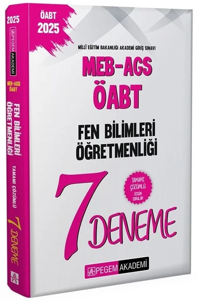Pegem 2025 ÖABT MEB-AGS Fen Bilimleri Öğretmenliği 7 Deneme Çözümlü Pegem Yayınları