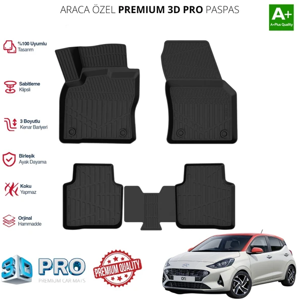 HYUNDAİ İ10 ARACA ÖZEL 3D PASPAS 2019 2020 2021 2022 2023 2024 ürün görseli 1