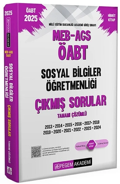 Pegem 2025 ÖABT MEB-AGS Sosyal Bilgiler Öğretmenliği Çıkmış Sorular Çözümlü Pegem Yayınları