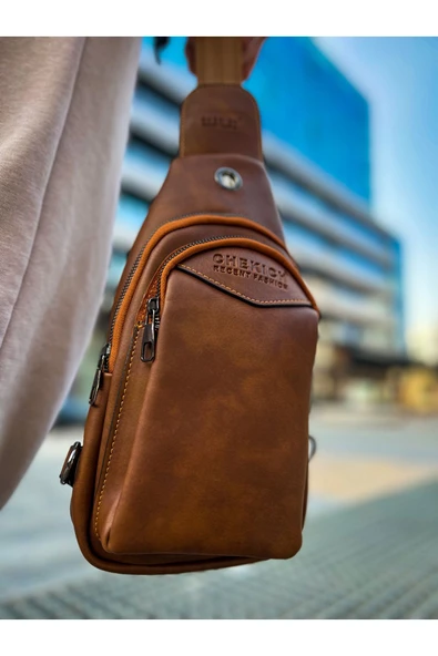 CNT008 Cilt Deri Erkek Omuz Çantası TABA - 3