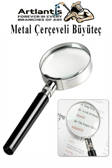 Metal Büyüteç 100 mm 1 Adet 6x Plastik Sap Çerçeveli 10 cm Büyüteç Merçek Okul Büro Ofis Krom Kaplama Büyüteç - 3