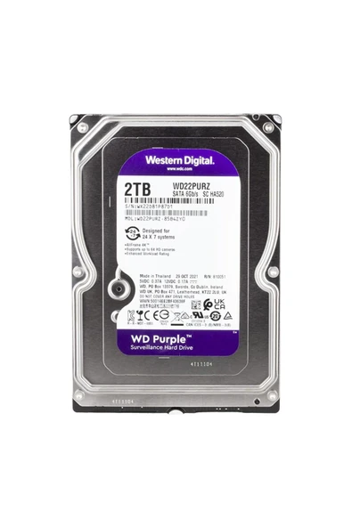 MARKETDEYİM Yeni Xd Western Digital Purple Wd23Purz 2 Tb Sata 6Gb/S 7/24 Güvenlik Harddisk Kampanyalı
