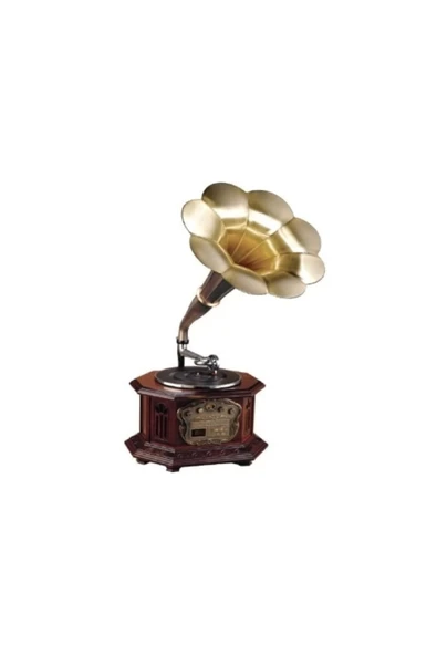 SOANDSO Nostaljik Ahşap Gramofon Sekizgen