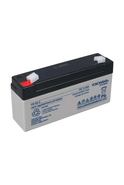 STOREMAX Hama Yh-63.2 6 Volt - 3.2 Amper Akü (125 X 33 X 60 MM)
