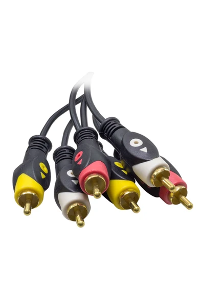 KAPAMARKA 3 Rca + 3 Rca 3 Metre Kablo 1.kalite Powermaster