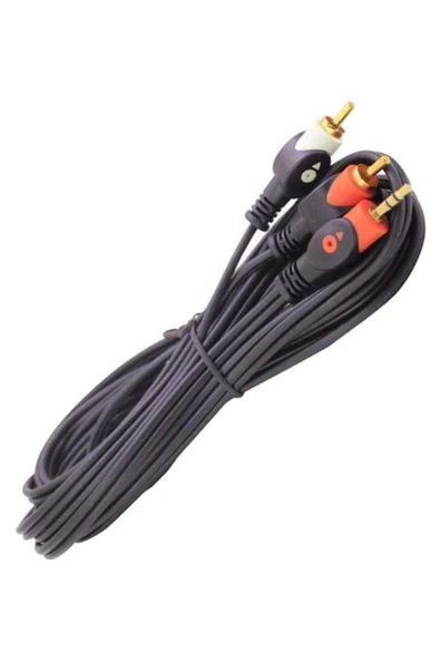 ZİYA DİJİTAL Power 1. Kalite 2 Rca Erkek 3.5 Mm Stereo Erkek 10 Metre Ses Kablosu