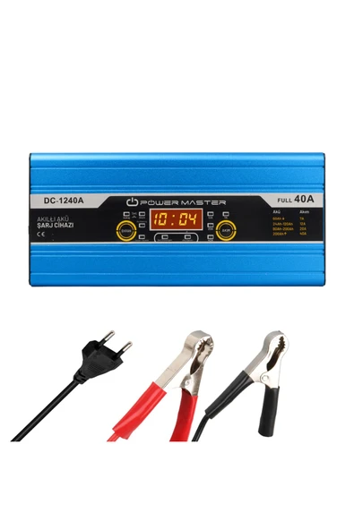 NZM TİCARET Dc-1240a 12 Volt Max 40 Amper Digital Ekranlı Akıllı Kuru - Asit - Jel Akü Şarj Cihazı