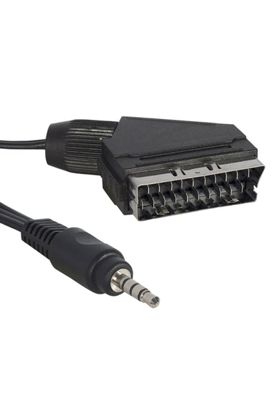 ZİYA DİJİTAL 3.5 MM STEREO ERKEK/SCART KABLO 1.2 METRE KISA JACK UYDU ALICISI AV KABLO (TİVİBULAR İÇİN)