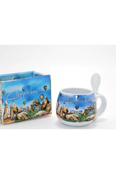 KUZGUN ONLİNE SHOP Kaşıklı Yöresel Kahve Fincanı Tekli Model 2