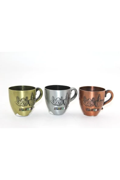 KUZGUN ONLİNE SHOP Metal İstanbul Yöresel Bardak