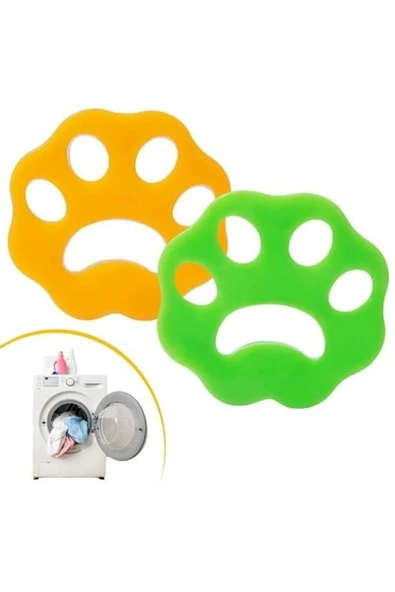 KUZGUN ONLİNE SHOP BUFFER® 2 Adet Evcil Hayvanlar ve Çamaşır Makinesi İçin Pati Şekilli Renkli Tüy Temizleme Aparatı