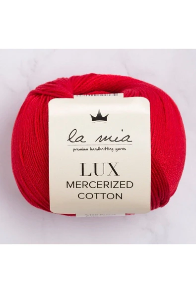 KUZGUN ONLİNE SHOP La Mia Lux Mercerized Cotton Kırmızı El Örgü İpi - 19 - 33745