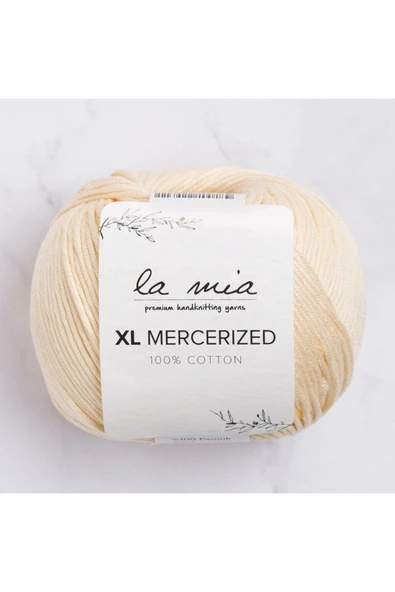 KUZGUN ONLİNE SHOP La Mia XL Mercerized Krem El Örgü İpi - 174 - 33769