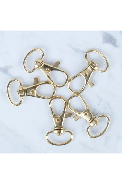 KUZGUN ONLİNE SHOP Loren Papağan Klipsi Altın Anahtarlık 5 li Paket